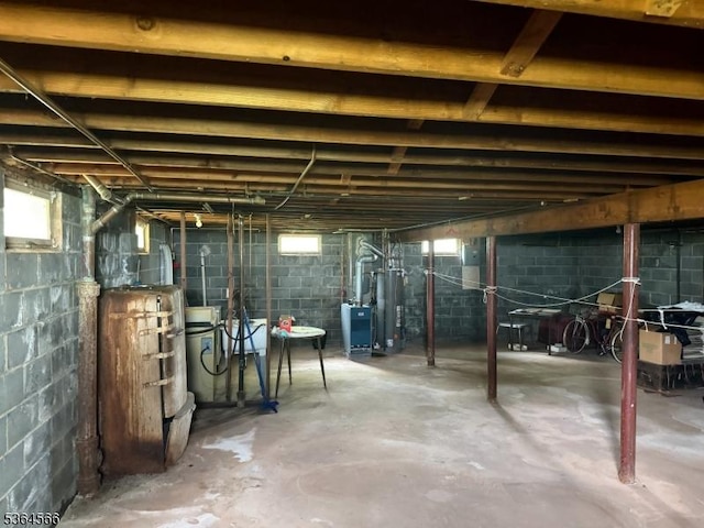 397 Lake Ave, Woodbridge Twp, NJ 07067 - below grade area featuring gas water heater and a heating unit