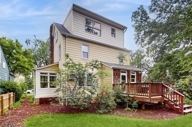 18 Lasalle Ave, Cranford Twp, NJ 07016 - rear view of house featuring a deck