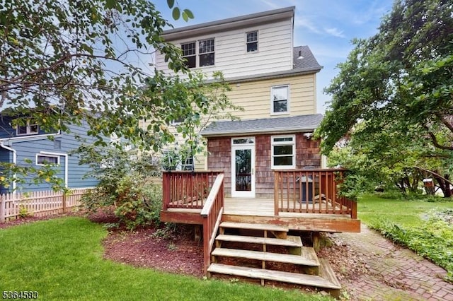 18 Lasalle Ave, Cranford Twp, NJ 07016 - rear view of property featuring a deck and a shingled roof