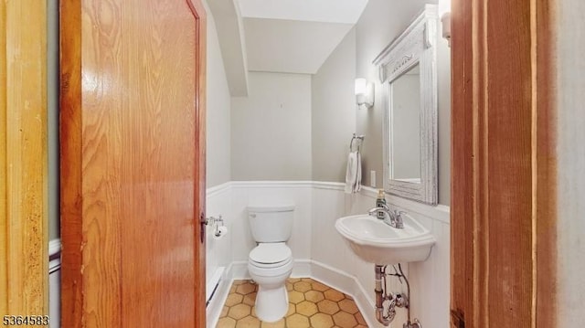18 Lasalle Ave, Cranford Twp, NJ 07016 - half bathroom featuring toilet and tile patterned floors