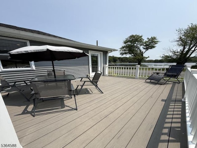 65 Lake Shore Dr, Sparta Twp, NJ 07871 - wooden deck featuring outdoor dining area
