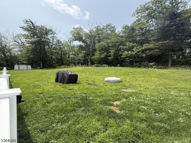 65 Lake Shore Dr, Sparta Twp, NJ 07871 - view of grassy yard with a storage unit