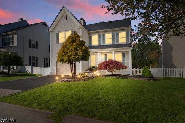 54 Magellan Way, Franklin Twp, NJ 08823 - traditional-style home featuring a garage, driveway, and a chimney