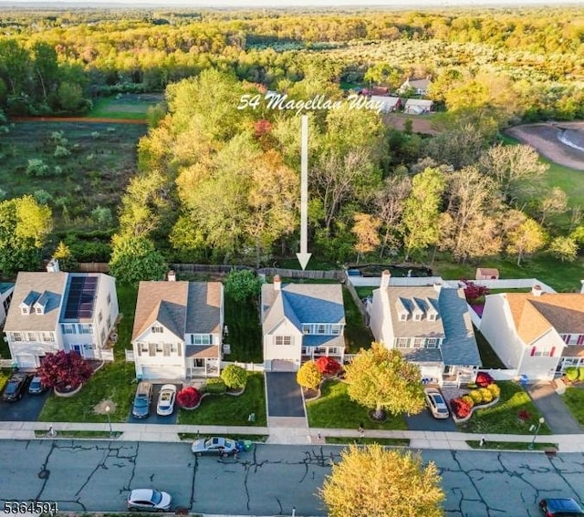 54 Magellan Way, Franklin Twp, NJ 08823 - aerial perspective of suburban area featuring a forest