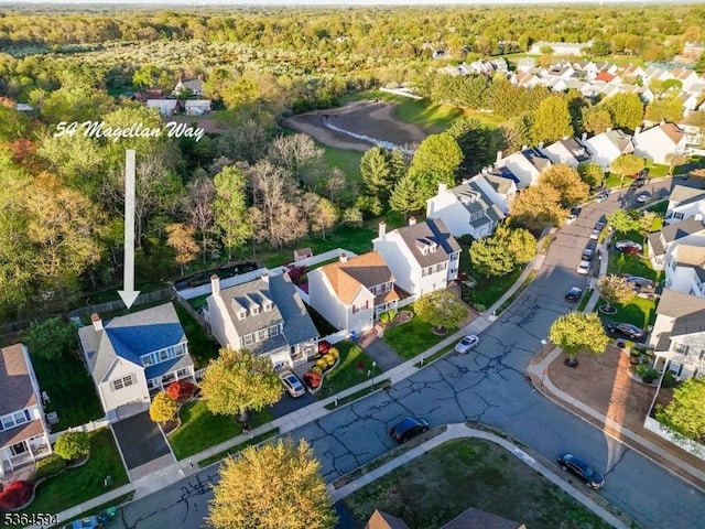 54 Magellan Way, Franklin Twp, NJ 08823 - aerial view of residential area featuring a heavily wooded area