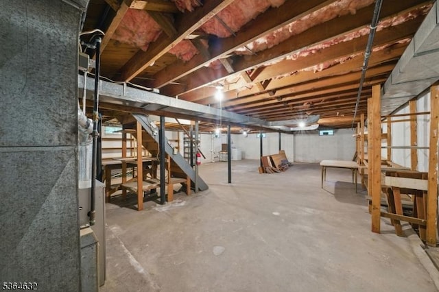 89 Fieldcrest Rd, Parsippany-Troy Hills Twp, NJ 07054 - unfinished basement featuring stairway