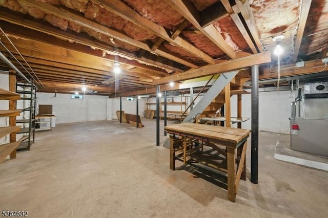 89 Fieldcrest Rd, Parsippany-Troy Hills Twp, NJ 07054 - unfinished basement with heating unit and stairway