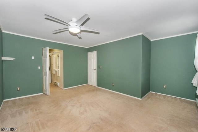 322 P7 Richard Mine Rd Unit 7, Rockaway Twp, NJ 07885 - unfurnished bedroom with ornamental molding, carpet, a ceiling fan, and a closet