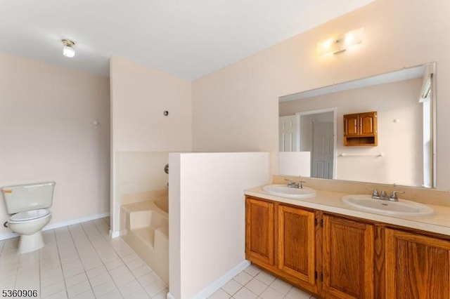 26 Allison Ct, South Brunswick Twp, NJ 08852 - full bathroom with double vanity, a garden tub, and tile patterned flooring