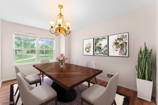 26 Allison Ct, South Brunswick Twp, NJ 08852 - dining space featuring a chandelier and wood finished floors