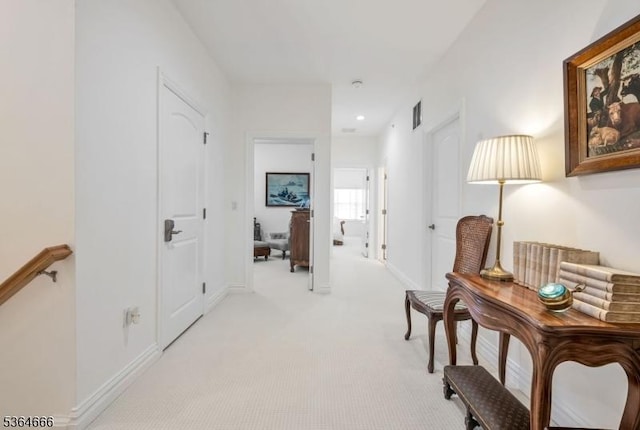 19 Whitney Farm Pl, Morris Twp, NJ 07960 - hallway featuring light carpet and baseboards