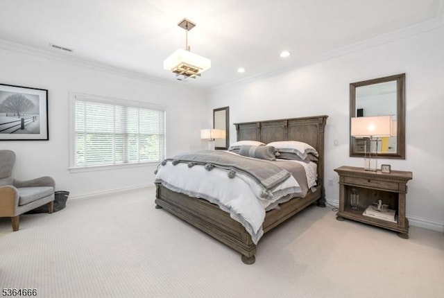 19 Whitney Farm Pl, Morris Twp, NJ 07960 - bedroom with crown molding, light carpet, and recessed lighting