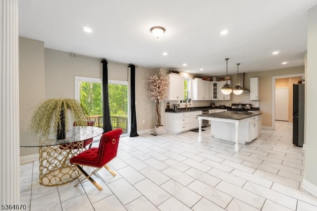 56 Rainbow Hill Rd, East Amwell Twp, NJ 08822 - kitchen featuring dark countertops, freestanding refrigerator, range, wall chimney range hood, and stainless steel dishwasher