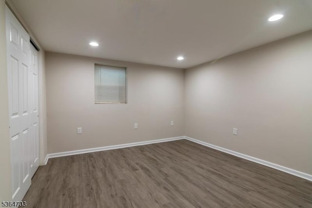 123 Baier Ave, Franklin Twp, NJ 08873 - unfurnished bedroom with dark wood-type flooring, recessed lighting, and a closet