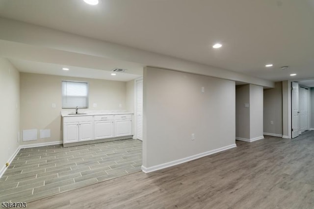 123 Baier Ave, Franklin Twp, NJ 08873 - basement with light wood-type flooring and recessed lighting
