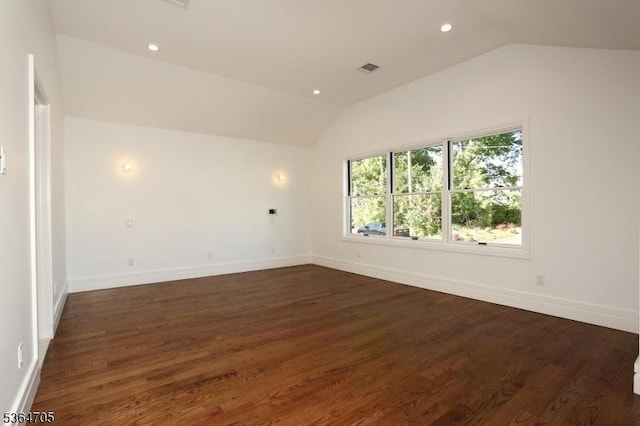 17 Mountain Ave, Mahwah Twp, NJ 07430 - spare room featuring lofted ceiling, dark wood finished floors, and recessed lighting