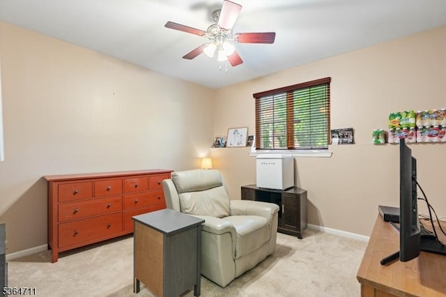 746 Green Ln, Union Twp, NJ 07083 - living area with light colored carpet and a ceiling fan