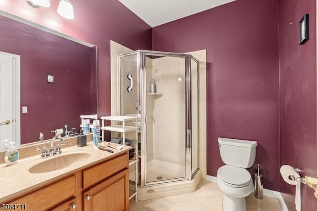 746 Green Ln, Union Twp, NJ 07083 - bathroom featuring tile patterned flooring, a stall shower, and vanity