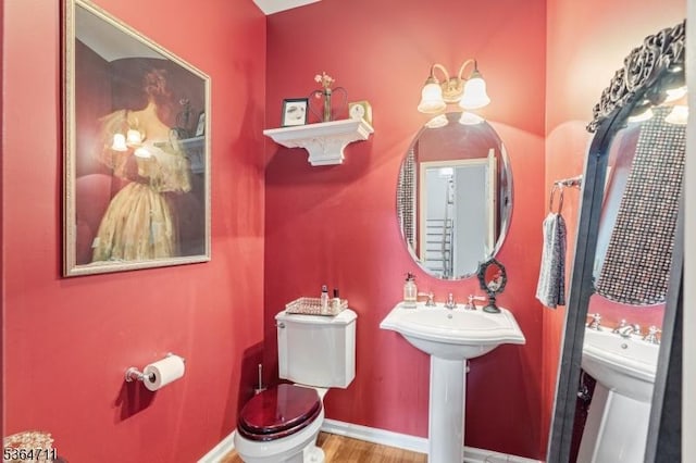 746 Green Ln, Union Twp, NJ 07083 - half bathroom featuring toilet and wood finished floors