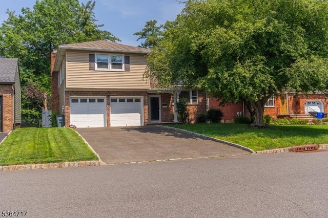 96 Reinhold Ter, Union Twp, NJ 07083 - view of front of property with driveway, brick siding, a garage, and a front yard
