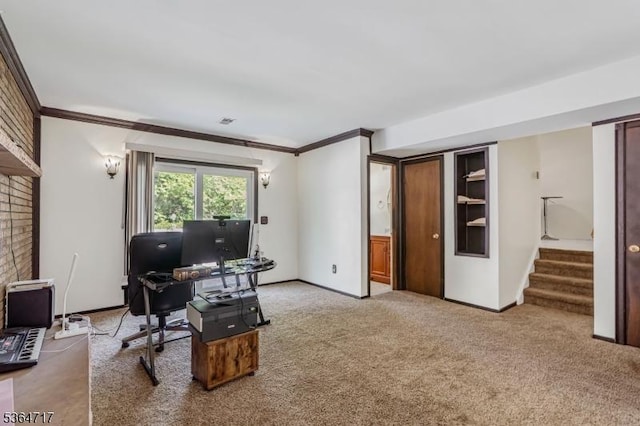 96 Reinhold Ter, Union Twp, NJ 07083 - carpeted office space with crown molding