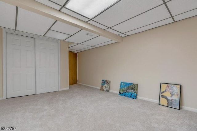 147 Nottingham Sq, Washington Twp, NJ 07840 - unfurnished bedroom with carpet flooring, a closet, and a paneled ceiling