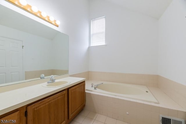 44 Treat Ln, East Brunswick Twp, NJ 08816 - full bath featuring a garden tub, vanity, and tile patterned flooring