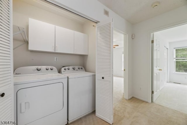 44 Treat Ln, East Brunswick Twp, NJ 08816 - laundry room featuring washer and dryer, cabinet space, and light colored carpet