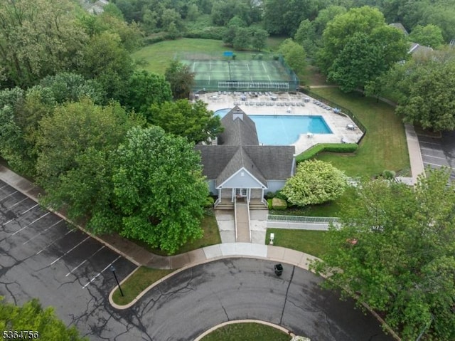 44 Treat Ln, East Brunswick Twp, NJ 08816 - drone / aerial view of a pool