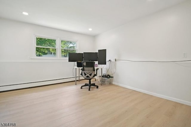 500 Sioux Ave, Parsippany-Troy Hills Twp, NJ 07034 - office featuring wood finished floors, recessed lighting, and a baseboard radiator