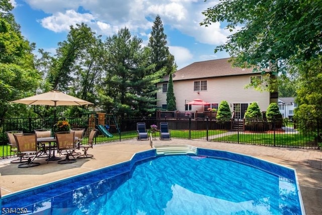 6 Anna Rose Ct, Bloomingdale Boro, NJ 07403 - view of swimming pool with a hot tub and a patio