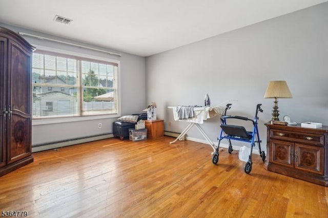 458 Midland Ave, Pompton Lakes Boro, NJ 07442 - office featuring a baseboard radiator and light wood-style flooring