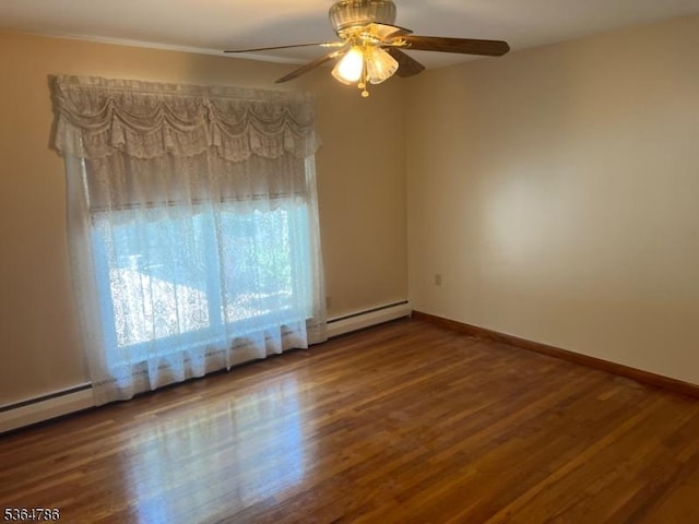 797 Chestnut St, Union Twp, NJ 07083 - spare room with ceiling fan, wood finished floors, and crown molding