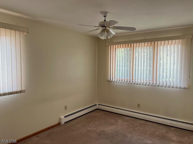 797 Chestnut St, Union Twp, NJ 07083 - carpeted spare room with ceiling fan and baseboard heating
