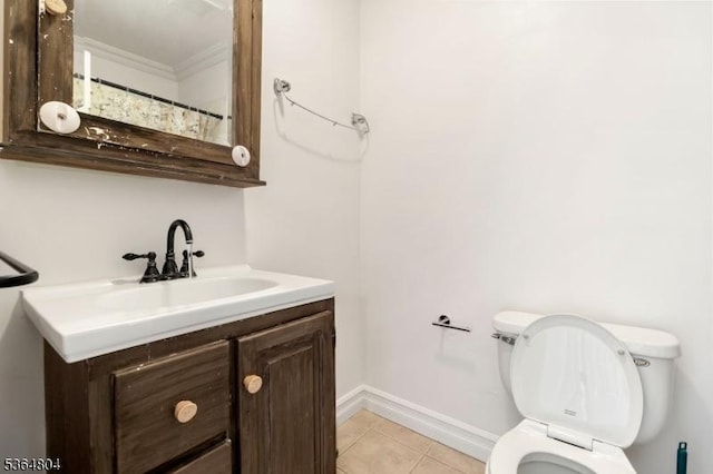 27 Delbarton Ct, Washington Twp, NJ 07840 - bathroom featuring vanity, ornamental molding, and tile patterned flooring