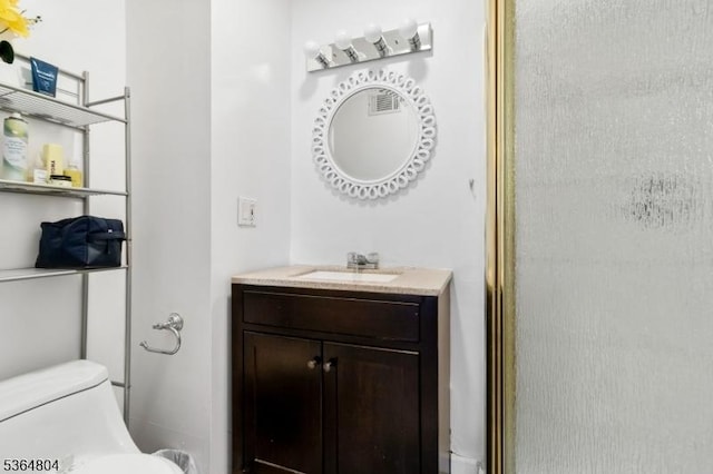 27 Delbarton Ct, Washington Twp, NJ 07840 - bathroom featuring vanity and a shower with door