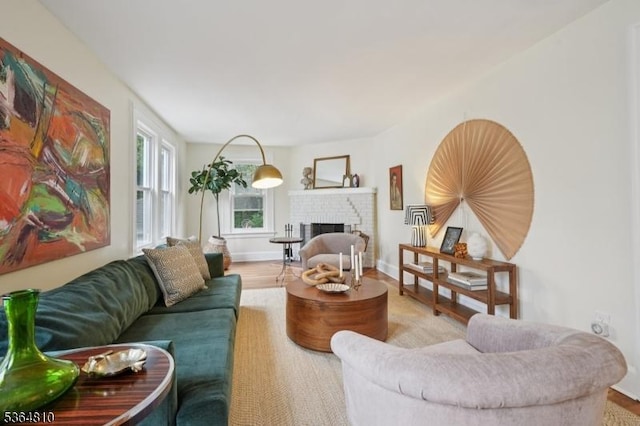 26 Saint Lawrence Ave, Maplewood Twp, NJ 07040 - living area featuring a fireplace and wood finished floors