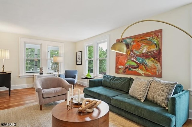 26 Saint Lawrence Ave, Maplewood Twp, NJ 07040 - living room featuring wood finished floors and baseboards