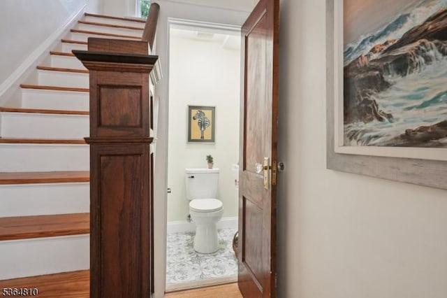26 Saint Lawrence Ave, Maplewood Twp, NJ 07040 - bathroom with toilet and wood finished floors