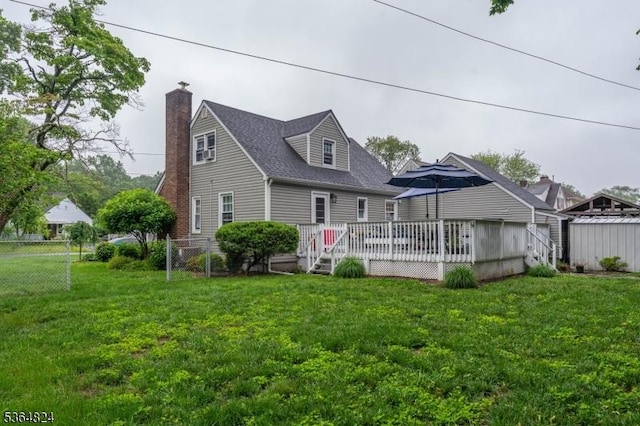 510 Oakridge Ave, North Plainfield Boro, NJ 07063 - new england style home with a deck, a chimney, and a shingled roof