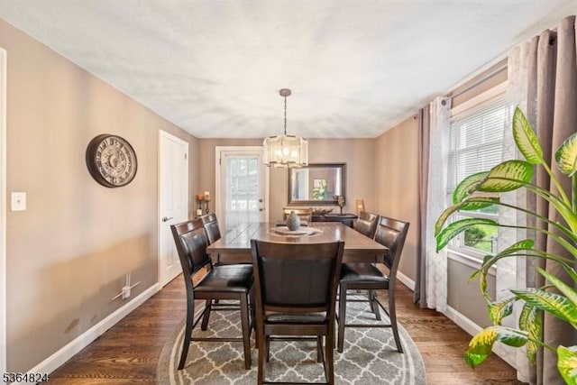 510 Oakridge Ave, North Plainfield Boro, NJ 07063 - dining space with plenty of natural light, a chandelier, and dark wood finished floors