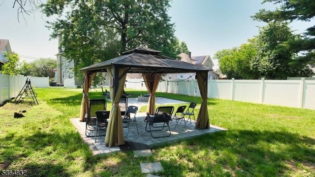 1371 Clinton Ave, Irvington Twp, NJ 07111 - fenced backyard with a gazebo and a patio area