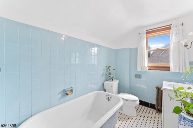 1221 Kelly St, Union Twp, NJ 07083 - full bath featuring a freestanding tub, tile walls, and vanity