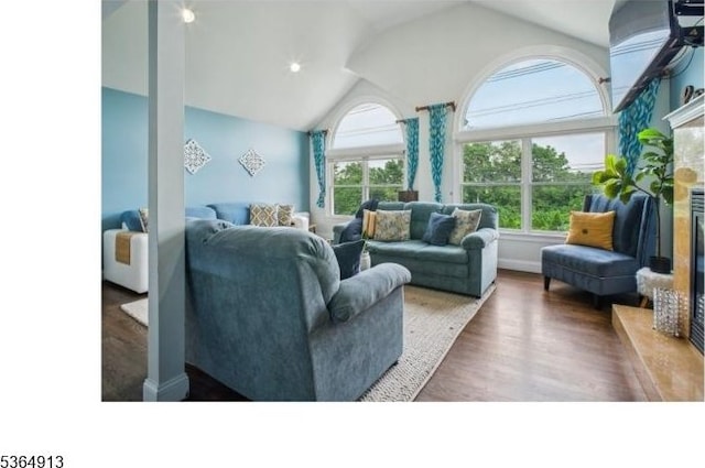 286 Meadow Rd Unit Rt17, Serv Rutherford Boro, NJ 07070 - living area featuring lofted ceiling and wood finished floors