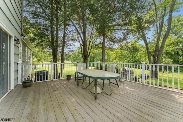 263 Bellemead Griggstown Rd, Montgomery Twp, NJ 08502 - deck featuring view of wooded area and outdoor dining area