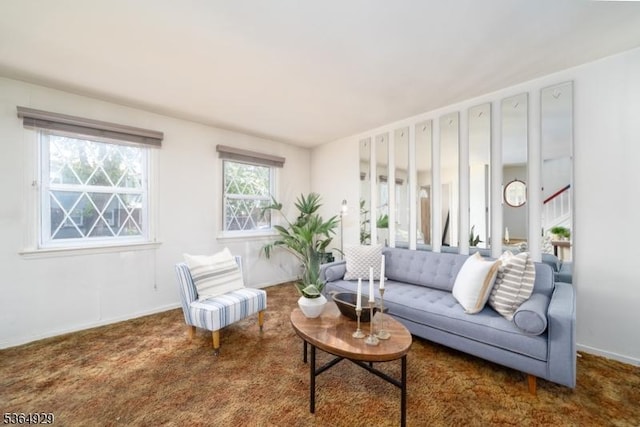 317 Stevens Ave, Jersey City, NJ 07305 - living room with baseboards and carpet flooring