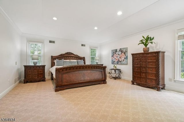 82 Mohawk Rd, Millburn Twp, NJ 07078 - carpeted bedroom with ornamental molding and recessed lighting