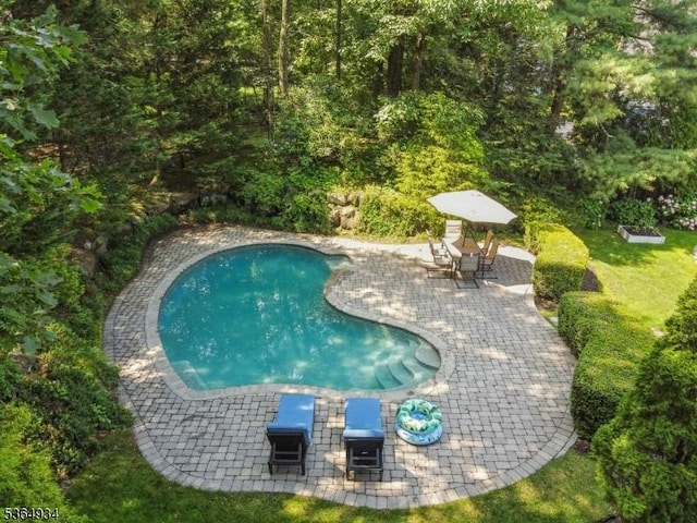82 Mohawk Rd, Millburn Twp, NJ 07078 - outdoor pool featuring a patio area