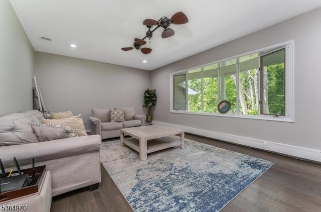 25 Old Turnpike Rd, Washington Twp, NJ 07865 - living area with wood finished floors, recessed lighting, and ceiling fan