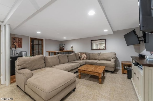 25 Old Turnpike Rd, Washington Twp, NJ 07865 - living area with recessed lighting and light tile patterned flooring